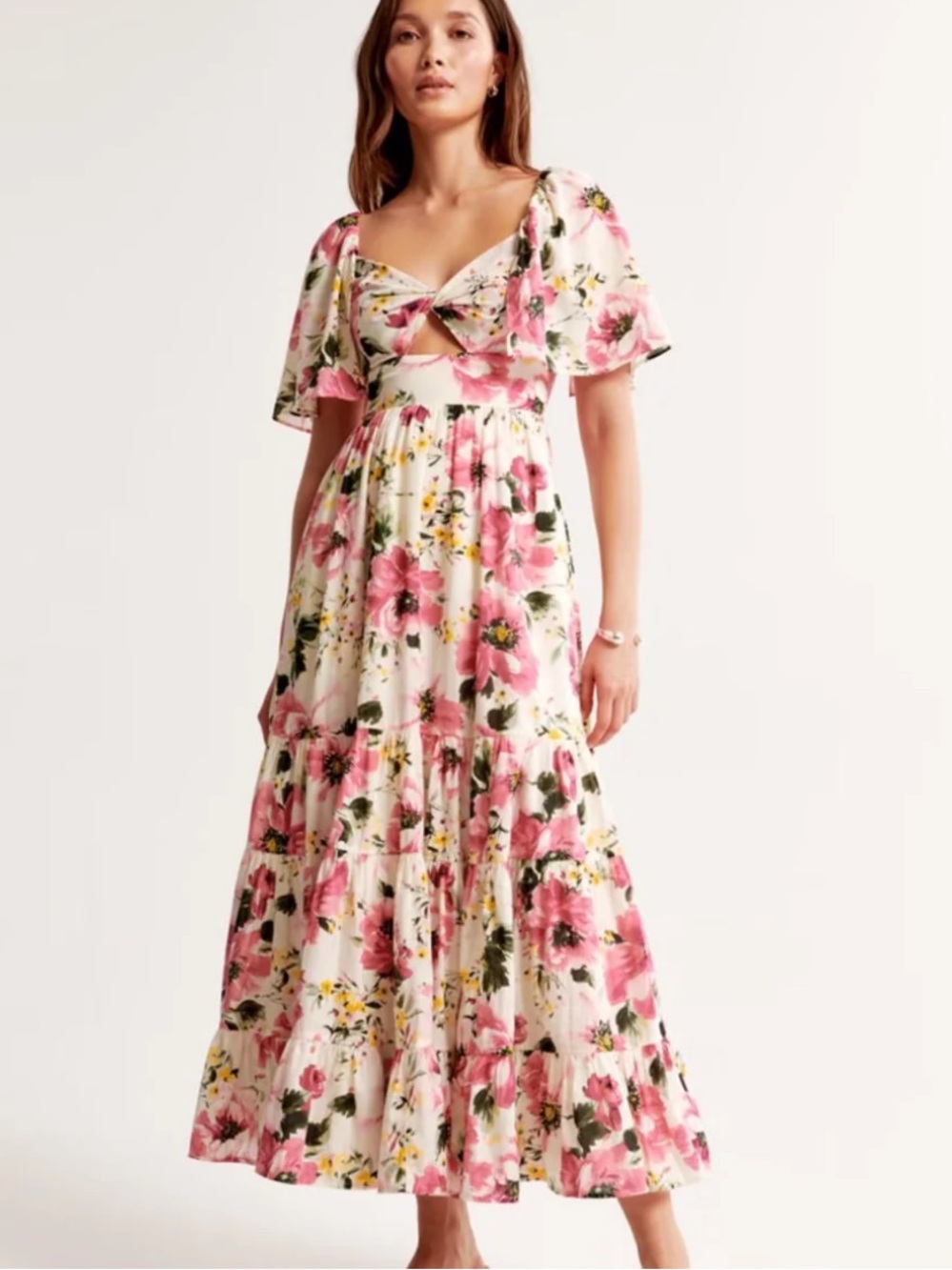 Abercrombie Floral Cutout Maxi Dress